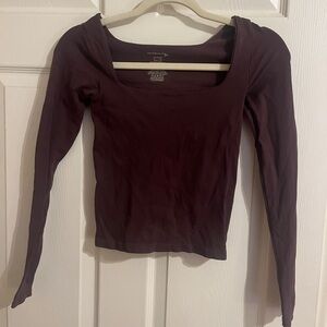 Free People Rich Burgundy Long Sleeve Top